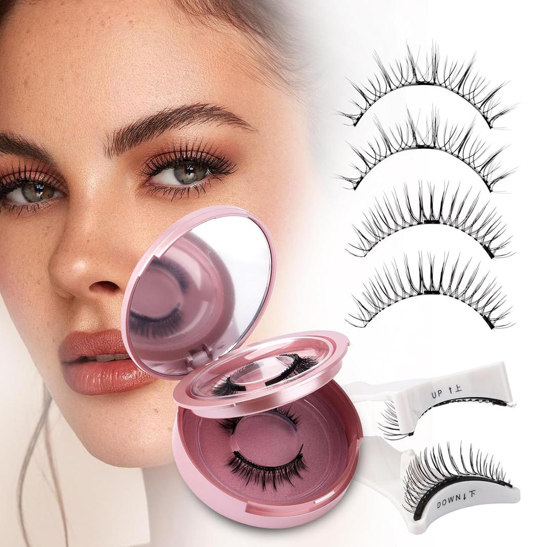 2 Pairs Magnetic Eyelashes with Applicator: Natural Look, Reusable, No Glue Needed, Wendy Lashes, CX0305, 079+B01