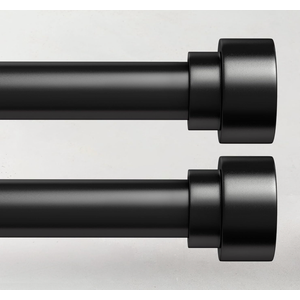 2 Pack Curtain Rods for Windows 66 to 120, 1 Inch Black Adjustable Heavy Duty Extra Long Curtain Rod with End Caps, Modern Indoor Outdoor Window Drapery Rods for Patio Bedroom, Size 72"-144"