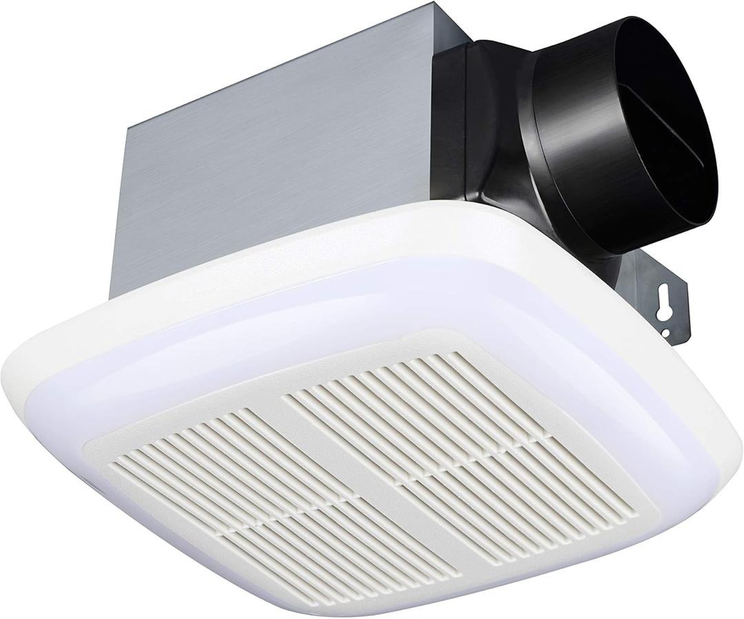 Tech Drive Very-Quiet 80 CFM, 1.5 Sone No Attic access Needed Installation Bathroom Ventilation and Exhaust Fan With LED light 4000K 800LM (80CFM),Ceiling Mounted Fan,Easy to Install