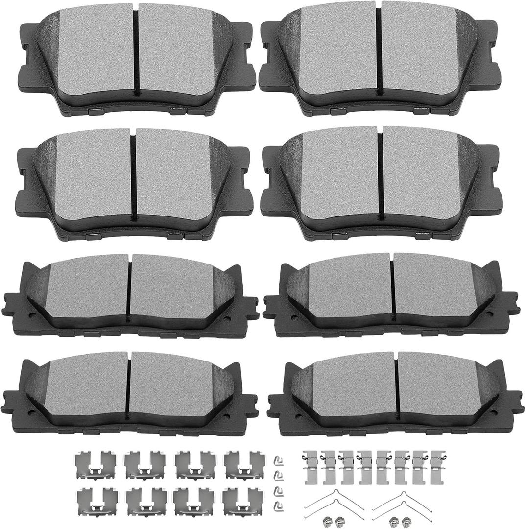 SCITOO Ceramic Front Rear Disc Brake Pad Set Fit For 2013-2018 For Lexus ES300h, 2007-2018 For Lexus ES350, 2008-2018 For Toyota Avalon, 2007-2017 For Toyota For Camry