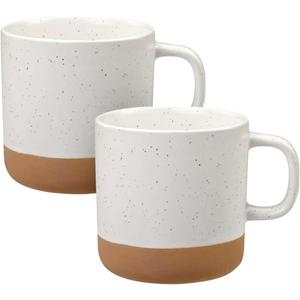Unboxme Givenne Ceramic Coffee Mugs Set of 2, 12 oz - Handcrafted Speckled Gloss, Nature-Baked Base, Microwave Safe