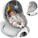 Electric Baby Swing for Infants to Toddler, Bluetooth Baby Rocker with Music Speaker, Protable Bouncer, 5 Sway Speeds 3 Seat Positions, Remote Control for Indoor, Boy, Girl