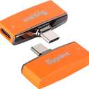 USB C Flash Drive for iPhone Photo Stick 256GB Thumb Drive with Type-C Charging Port, USB Memory Stick for Photos Videos, High Speed Jump Drive External Storage for iPad/Android Phones/PC (Orange)