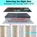 SIHAIAN 18x36Ft Winter Pool Cover, Integrated Diagonal Tensioners, 450' x 234'