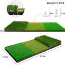 Tri-Turf Golf Hitting Mat,3-in-1 Golf Practice Mat for Driving, Chipping & Putting Training, Durable Portable Golf Chipping Mat with Rubber Backing for Indoor Outdoor Backyard Use, big
