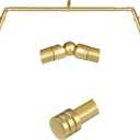 Bay Window Curtain Rods, HOTOZON 1 Inch Heavy Duty Curtain Rods for Bay Windows 36-72 Inch(Center Rod), 20-36 Inch Side Rod for Window with End Cap Finials, Antique Gold