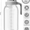 OneDream Glass Pitcher with Lid 64oz Glass Mason Jar Pitcher with Wide Mouth, Airtight Seal, Leak-Proof, Spout Design Ideal for Iced Tea, Sun Tea, Cold Beverages, and Home Entertaining