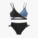 MIENOE Teen Girls' Swimsuits Two-Piece V-Neck Bikini Adjustable Shoulder Straps Swimsuit Kids Bikini with Chest Pad size M