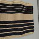 Black and Tan Striped Outdoor Rug, 2 x 4.3 Cotton Hand-Woven Reversible Front Porch Rug Washable Front Door Mat Entryway Rugs Welcome Layered Doormat Carpet for Patio Farmhouse Kitchen
