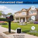 43" Heavy Duty Galvanized Steel Mailbox Post - Rustproof 4x4 Black In-Ground Mount, USPS Compliant, Easy DIY Installation for Standard Mailboxes