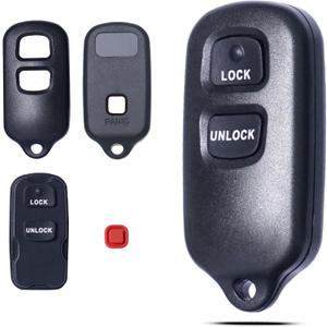 SUPALAND Key Fob Shell Case Replacement Fits for Toyota Tacoma Tundra RAV4 Highlander 4Runner Corolla Scion XA XB 2000 2001 2002 2003 2004 2005 2006 2007 2008 Keyless Entry Remote Control 2+1 Button