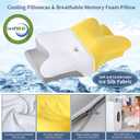 Cervical Neck Pillow for Pain Relief, Ergonomic Contour Pillow, Orthopedic Memory Foam Neck Support Pillow for Side, Back & Stomach Sleepers