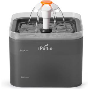 iPettie Neverland Cat Water Fountain with LED Light, 67oz/2.0L, Ultra Quiet Drinking Waterer, Automatic Filtered Water Dispenser, Water Purifier for Pets, Grey