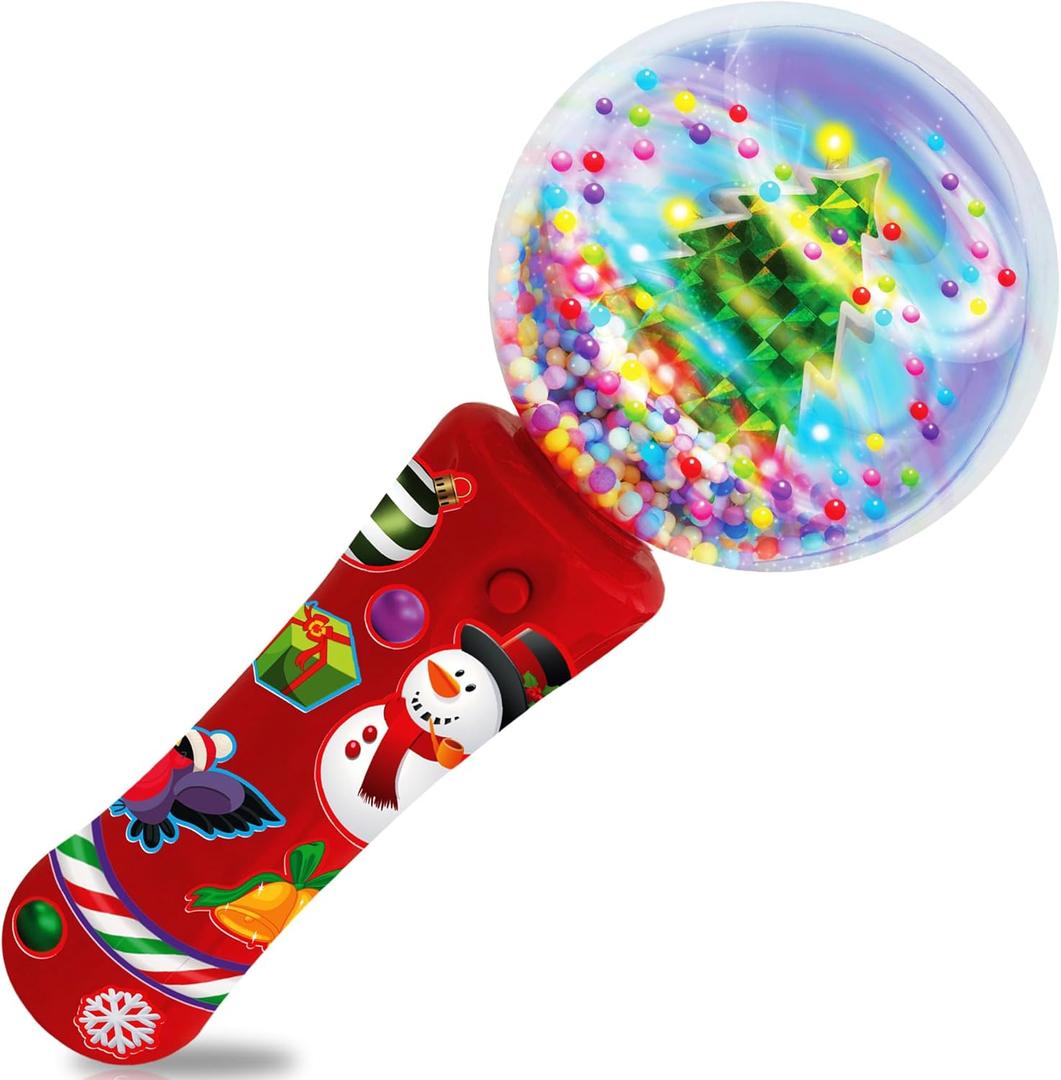ArtCreativity Christmas Tree Light Up Spinner Wand for Kids - 7.5 Inch Light Up Spinner Wand - LED Holiday Spinning Toy with Batteries Included - Christmas Sensory Toys for Kids with Autism