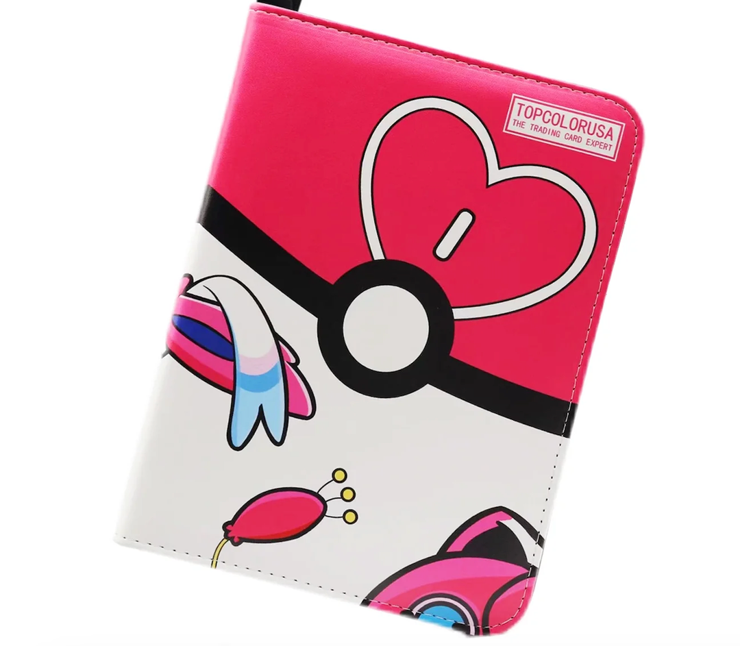 Card Binder 4 Pockets,Collectible Trading Card Albums, 400 Double Sided Pocket PU Premium Zip Trading Collection Binderwith 50 Removable Sleeves for Game Sports Card. (re001)