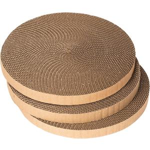 Round cat Scratcher Refill, 10 inch Diameter, 7/8 inch Thickness Scratcher Replacement Pads, Scratching Board Circle, Scratch pad, scratchers for Indoor Cats (3pcs)