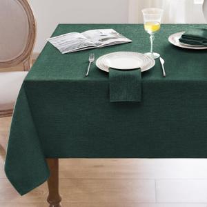 Softalker Rectangle Table Cloth Green 84 x 60 Inch Spring Tablecloths Linen Textured Stain and Wrinkle Resistant Decorative Dining Table Cover for Summer Outdoor, Tea Party, Birthday, Coffee