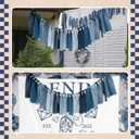 Breling 2 Pcs Denim Banner Denim Party Decorations Blue Banner Bachelorette Party Decorations Bunting Garland for Blue Jean Baby Shower Birthday Wedding Festival (Strip)