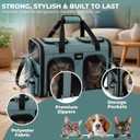 Premium Double Pet Carrier Spacious 2-in-1 Travel Bag for 2 Cats or Small Dogs, with Divider, Breathable Mesh, Soft-Sided, Foldable Design