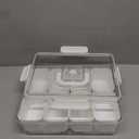 Snackle Box Container, Snack Tray with Lid and Handle, Snacklebox with Reusable Ice Pack, Halloween Candy Bowl, Divided Snack Containers, 8 Compartment Snackable Boxes, for Halloween Party