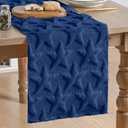 Artoid Mode Blue Soft Plush Faux Fur Jacquard Big Stars 4th of July Table Runner, Memorial Day Holiday Kitchen Dining Table Decoration for Home Party Decor 13x120 Inch