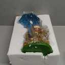 Solar Garden Statues Resin Loving Highland Cow Umbrella Lights Outdoor Decor Gifts for Yard, Patio Decorations (Brown)