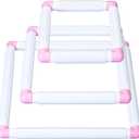 Janinka Embroidery Hoop 3 Pcs Cross Stitch Hoops and Frames White Rectangular Cross Stitch Embroidery Snap Frame DIY Sewing Tool for Quilting Silk-Painting 6 x 6, 8 x 8, 11 x 11 in(Light Purple)