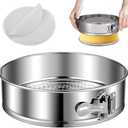 9" Stainless steel Springform Pan with 30 Pcs Parchment Paper Liners,9inch round pan 304 Nonstick Leakproof Springform Cake Pan with Removable Bottom for Cheesecake,Mousse,Chiffon,Baking Cakes