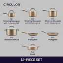 Circulon Premier Professional Hard Anodized Nonstick Cookware Induction Pots and Pans Set Nonstick, Home Essentials, 12-Piece, Bronze
