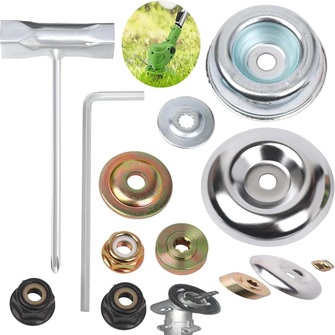 10PCS Brush Cutter Blade Adapter kit, Trimmer Attachments for String Trimmers Brush Cutter, with Universal Adapter Kit, Premium Stainless Steel Trimmer Head Compatible with Cutter, Weed Eater