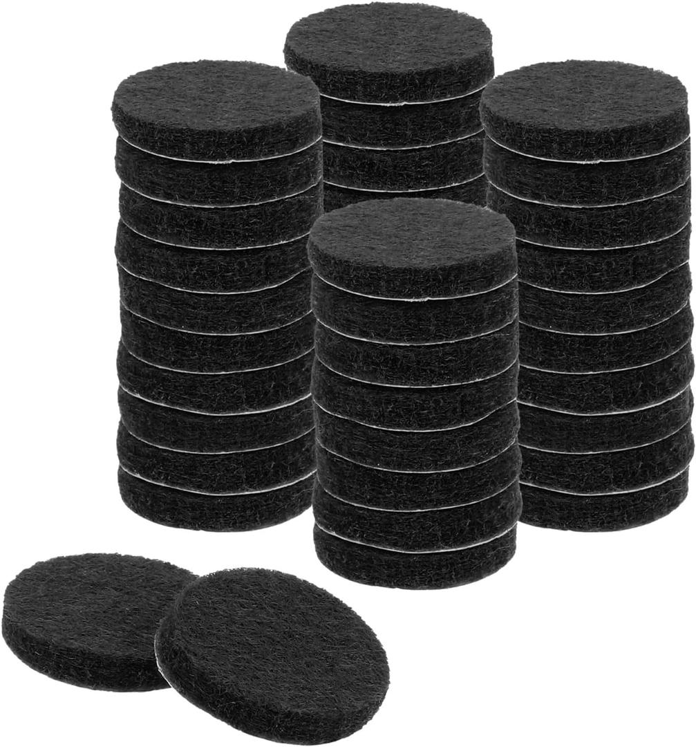 uxcell Round Felt Furniture Pads, 40pcs, Black, 0.6" Dia x 0.12" Thick, Adhesive Backed, Non-Slip, Anti-Scratch, Chair Leg Protectors for Hardwood, Laminate & Tile Floors