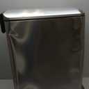 Home Zone Living 13 Gallon Slim Kitchen Trash Can with Dual Compartments for Trash and Recycling, Soft Close Lid, Step Pedal, Stainless Steel, Silver