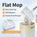 Snap Grip Mini Mop with Cloth Changing, Lazy Mop with Automatic Gripping, Convenient Zero-Touch Set, Portable Self-Squeeze, Small, Easy Cleaning for Home (with 5 Reusable Cloths)