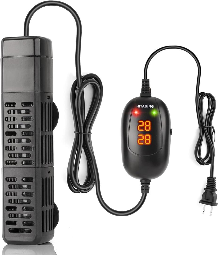 HiTauing Aquarium Heater, 50W Submersible Fish Tank Heater with Over-Temperature Protection and Automatic Power-Off When Leaving Water for Saltwater and Freshwater HiTauing Aquarium Heater, 50W Submersible Fish Tank Heater with Over-Temperature Protection and Automatic Power-Off When Leaving Water for Saltwater and Freshwater