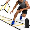 SOFTSOUL Tangle Free Agility Ladder, 12 Fixed Rungs, Heavy Duty Speed & Footwork Training Ladder for Football Soccer Basketball Drills, Portable Exercise Ladder for Kids, Youth & Adults, Standard