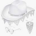 Hercicy Rhinestone Cowboy Hat for Women Men Glitter Western Cowgirl Hat Halloween Costume, Cosplay, Concert, Party