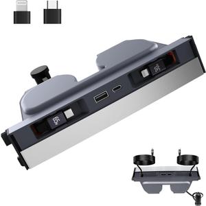 65W USB Charger Hub for Tesla Model Y Juniper 2025,2026 Accessories- 4-Port Fast Charging Hub with Sliding Cover, Retractable Phone Charger Hub, Docking Station for Tesla Model 3 Highland 2024-2026