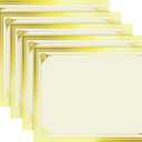 SUNEE 100 Sheets Certificate Papers - Blank Gold Foil Border, Letter Size 8.5x11 for Diploma, Certificates, Participation Awards, Document Cardstock Paper and Inkjet Printer Friendly