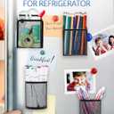 VICNOVA Magnetic Pen Holder, Stands for pens and pencils, Locker Organizer with Strong Magnets Metal Mesh Storage Magnetic Basket for Refrigerator Whiteboard Locker Accessories Classroom Must Haves