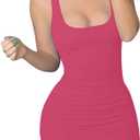 GOBLES Women's Casual Summer Sleeveless Mini Sexy Bodycon Tank Club Dress (Pink)