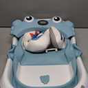 Collapsible Baby Bathtub for Newborns to Toddler with Real-time Temp Monitor & Floating Cushion,Portable Travel Tub for 0-36 Month, Foldable Baby Bath Tub for Infants Boy (Light Blue)