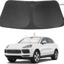 Windshield Sun Shade Custom Fit for 2019-2024 2025 2026 Porsche Cayenne Accessories Foldable Sunshade Sun Blocker Protect Car from Sun Rays & Heat Damage Keep Car Cooler
