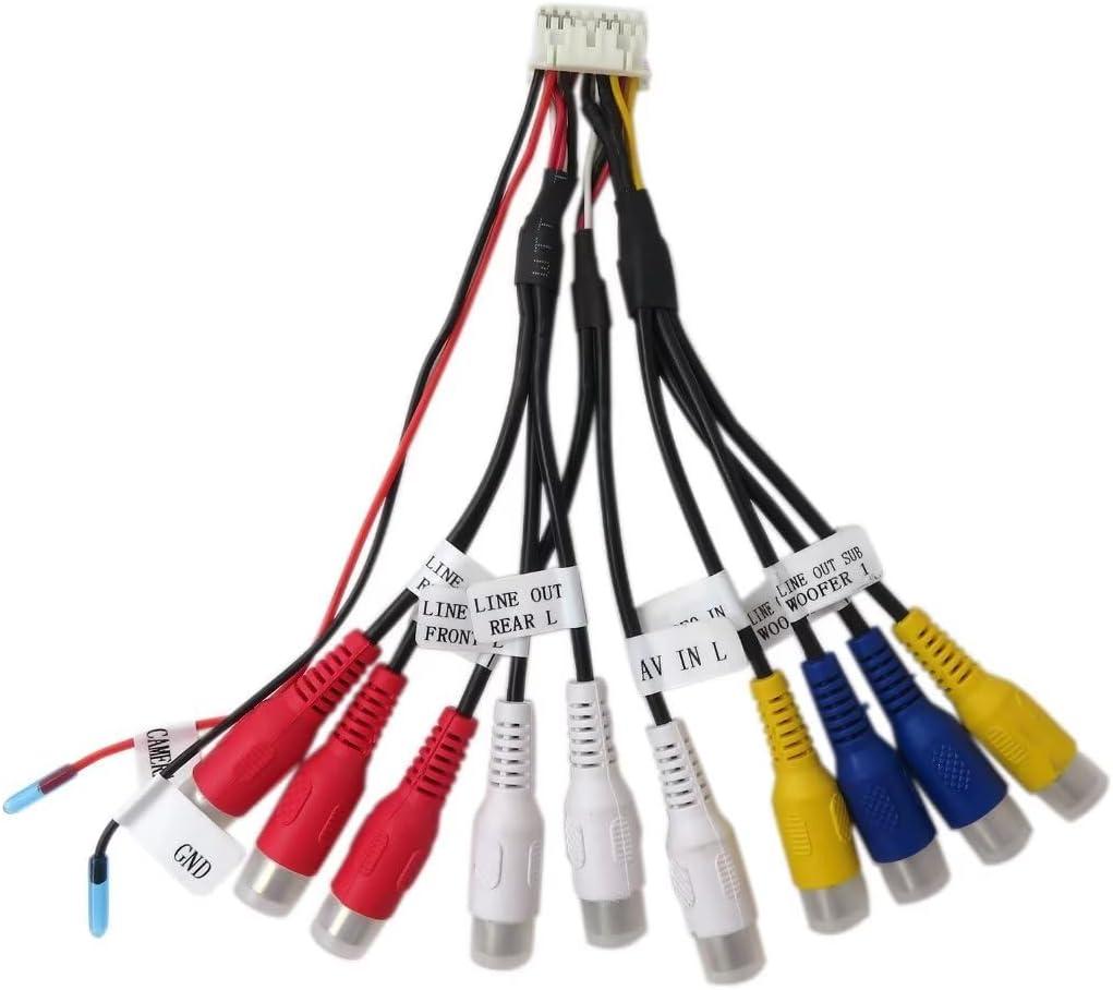 Replacement 18-Pin Connector with Multiple Cable with Dual XDCPA10BT Support for Pre-Amp/Video AV Input Output and Camera