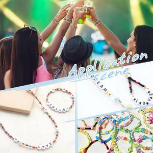 Styles Friendship Bracelet Kit Glass Seed Beads T.S Letter Beads Assorted Beads Pendants Set for Handmade Bracelet Jewellery Making DIY Crafts with Clasps Thread