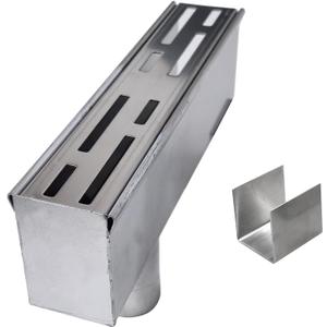 Pool Deck Drain Channel Accessories, End Cap with 1-1/4" Diameter Round Pipe Bottom Outlet & 1 Connectors for 1-11/16" Wide SXSJMY Pool Drains/Mini Water Drainage Channel