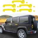 for Jeep JK Door Handle Cover Trim Yellow for Jeep Wrangler JK 4DR 2007-2017 Yellow Exterior Accessories 5pcs