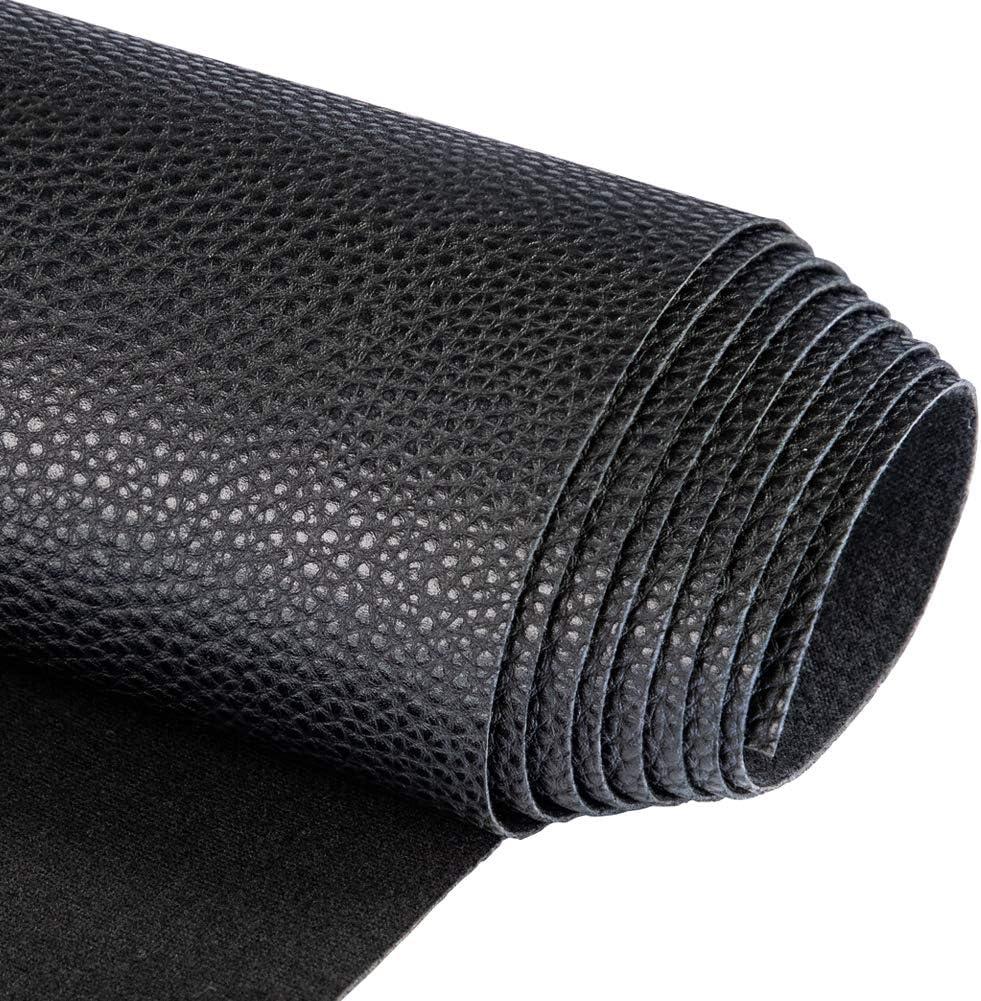 TORRAMI Soft Synthetic PU Fabric Material Faux Leather Sheets 1 Yards 54" x 36", 0.95mm Thick for Upholstery, DIY Crafts, Pebbled Pattern Black