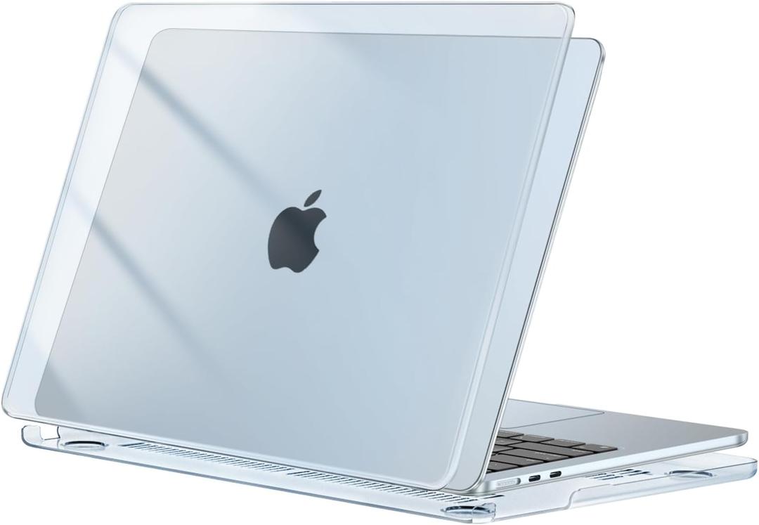 MOSISO Compatible with MacBook Air 13 inch Case 2025 2024 2023 2022 Release M4 A3240 M3 A3113 M2 A2681, Protective Plastic Hard Shell Cover Compatible with MacBook Air 13.6 inch Case, Crystal Sky Blue