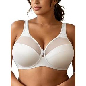 AILIVIN Women's Minimizer Bras for Women Plus Size Underwire Full Figure Womens Bras Minimizer Bras for Large Breasts Lifting Bras for Sagging Breasts White 38H 38 H