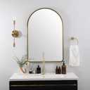 ANDY STAR Brass Mirror, 20x30 Gold Arched Mirror, Brass Bathroom Mirrors for Wall in SUS304-Anti-Rust, Seamless Tube Metal Frame, Wall-Mounted Vertical 1 Deep